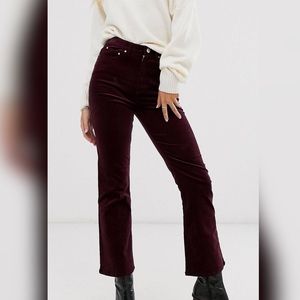 & Other Stories Burgundy Corduroy Flare Pants